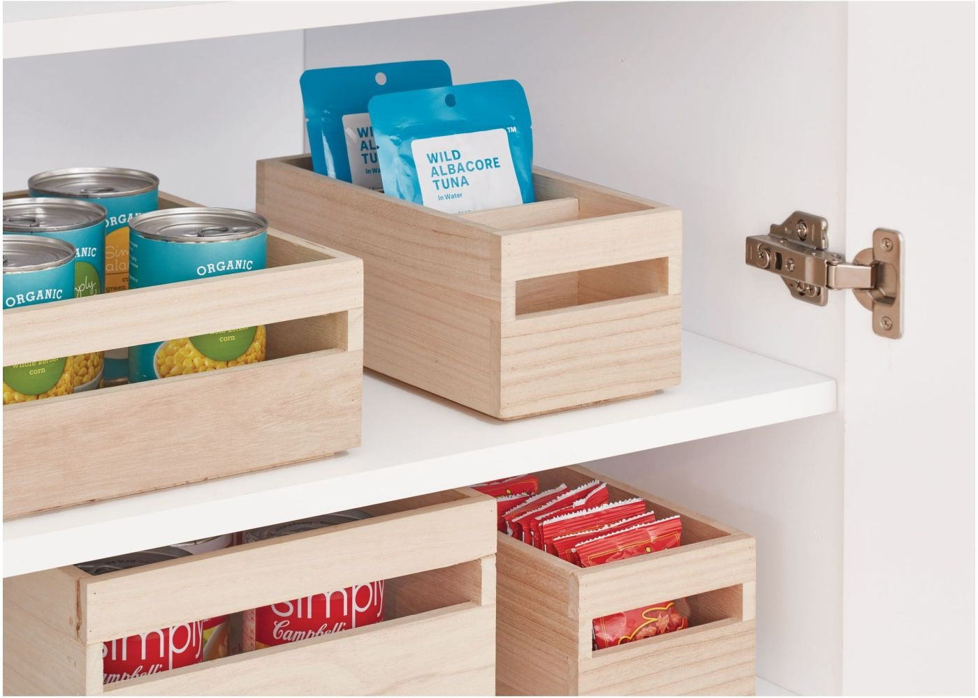 Houten bakje met verdeelschotten