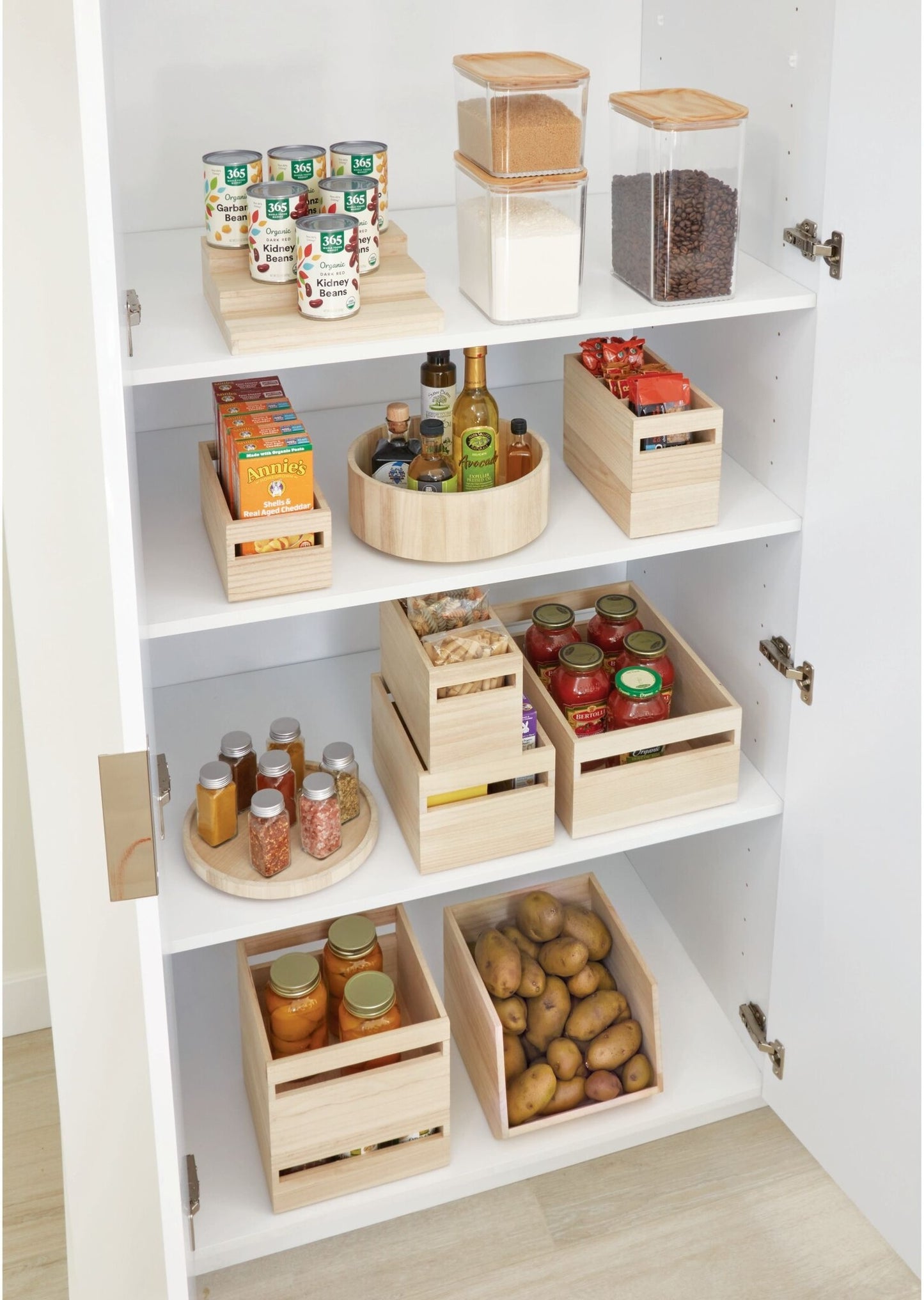 Houten opbergbak met handvat A