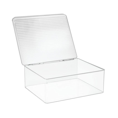 Stapelbare opbergbox met klapdeksel 34,3 cm x 29,2 cm x 12,7 cm