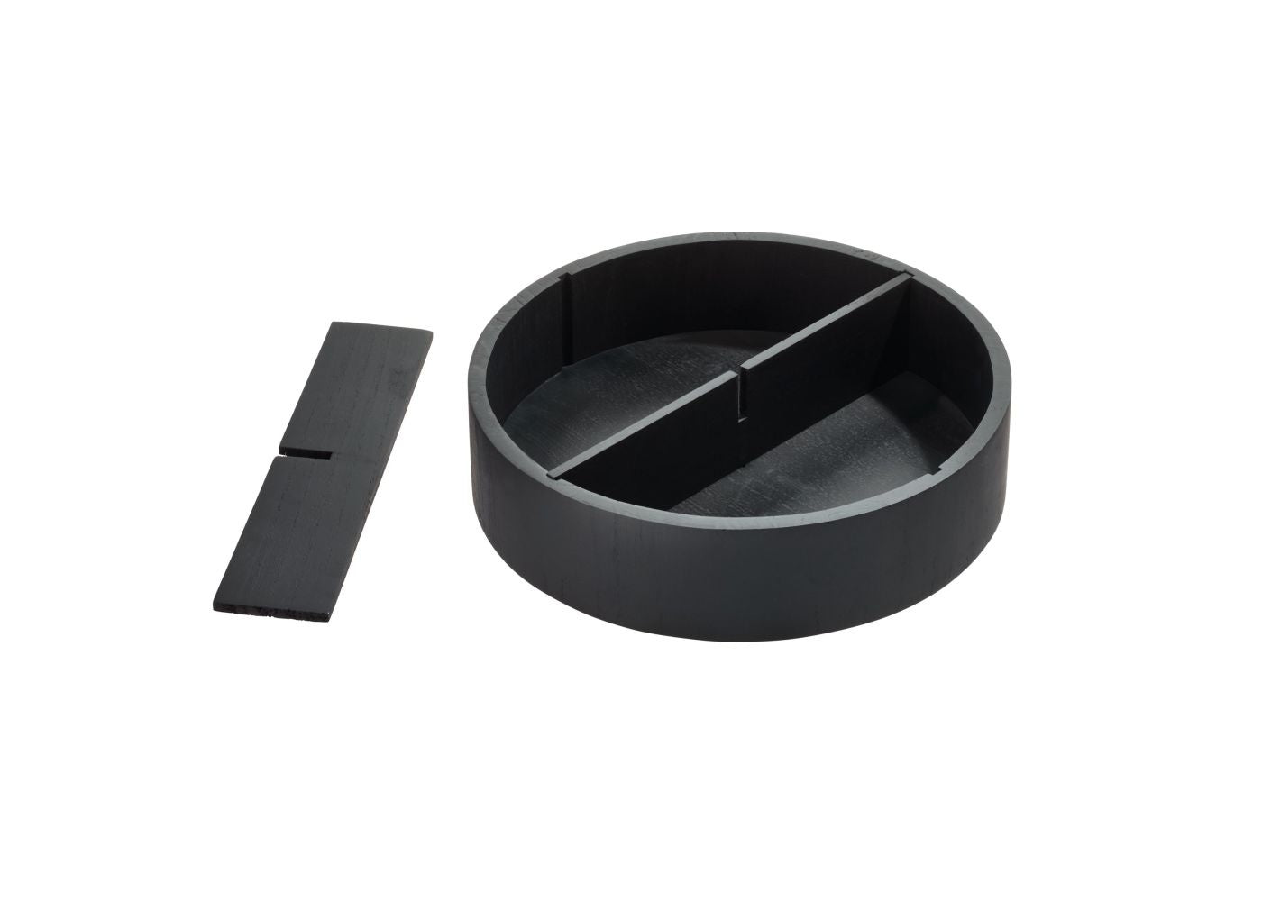 The Home Edit draaiplateau met vakken hout zwart