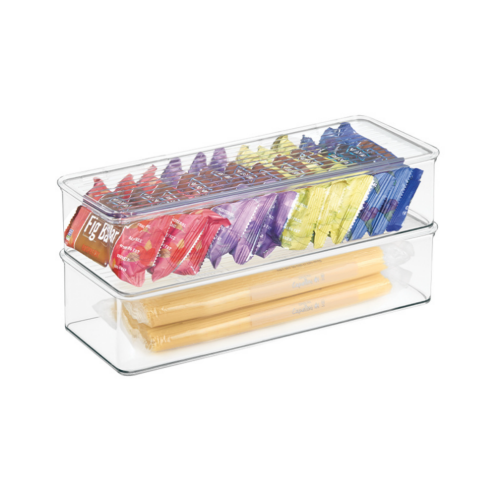 Stapelbare opbergbox met klapdeksel 14,6 cm x34,4 cm x 7,6 cm