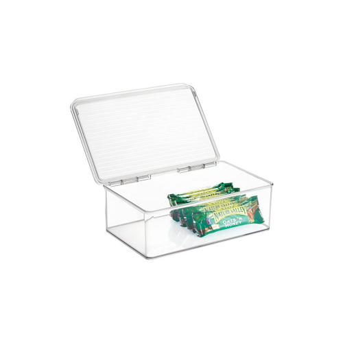 Stapelbare opbergbox met klapdeksel 27,3 cm x 18,4 cm x 9,5 cm