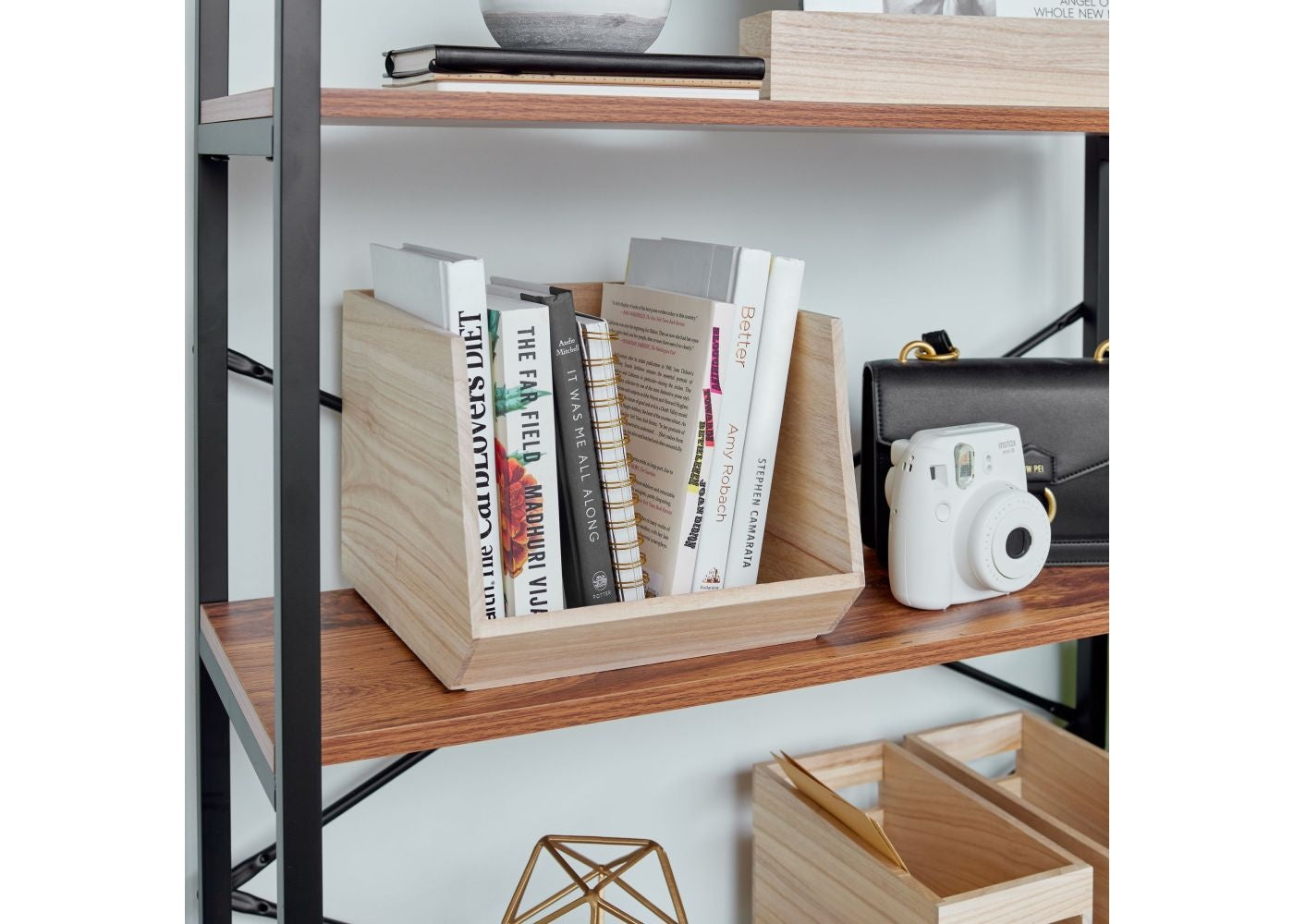 Open opbergbox hout
