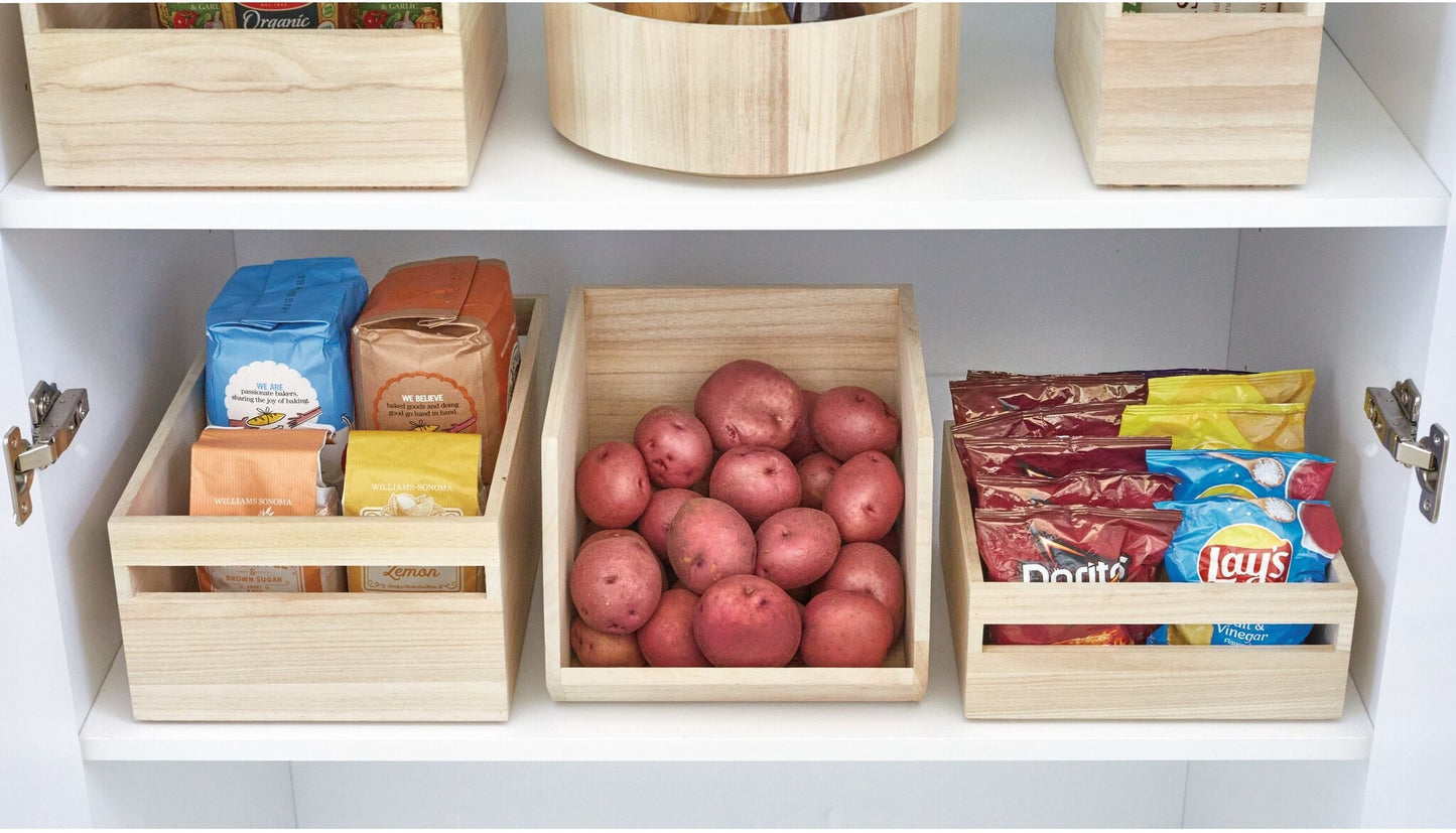 Houten opbergbak met handvat D