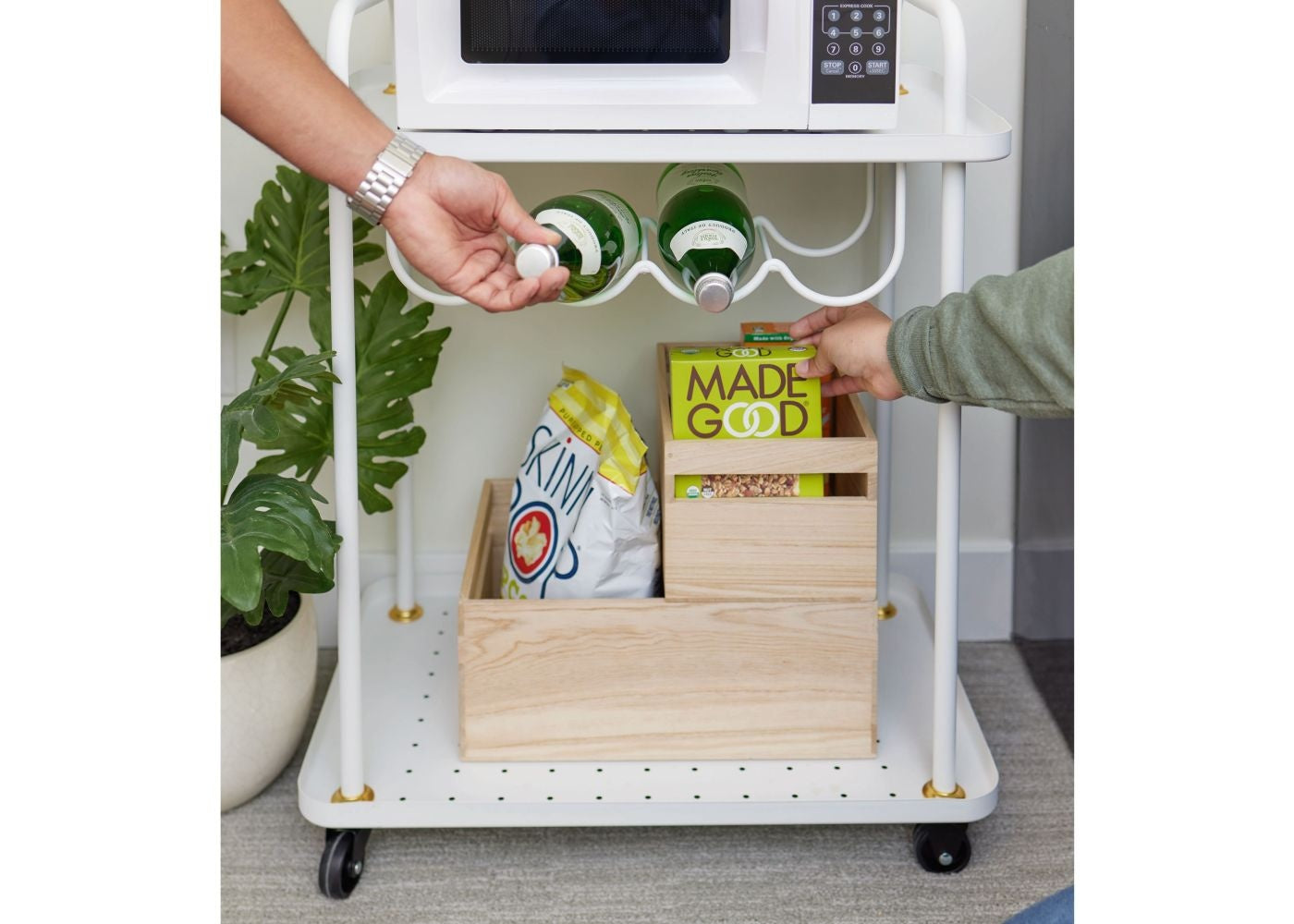 Houten opbergbak met handvat C