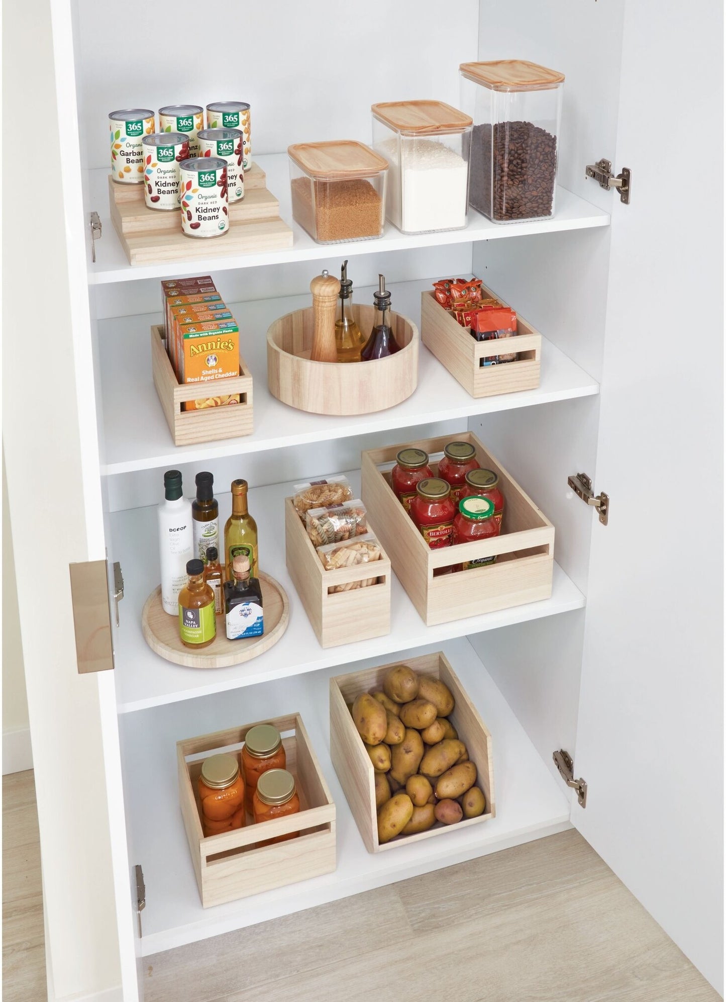 Houten opbergbak met handvat A