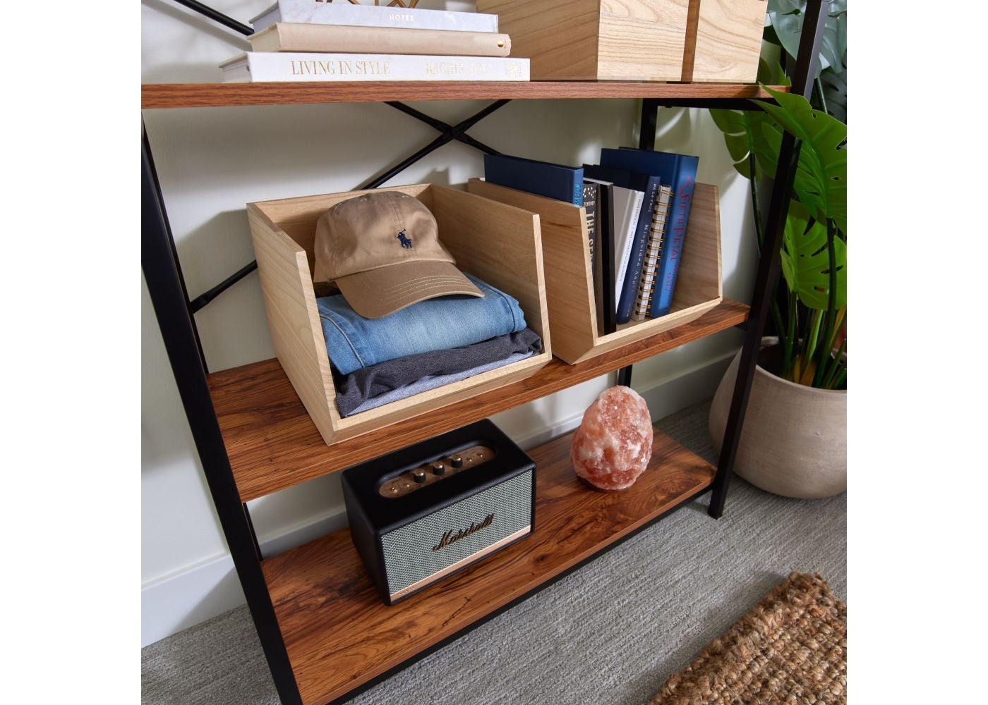 Open opbergbox hout