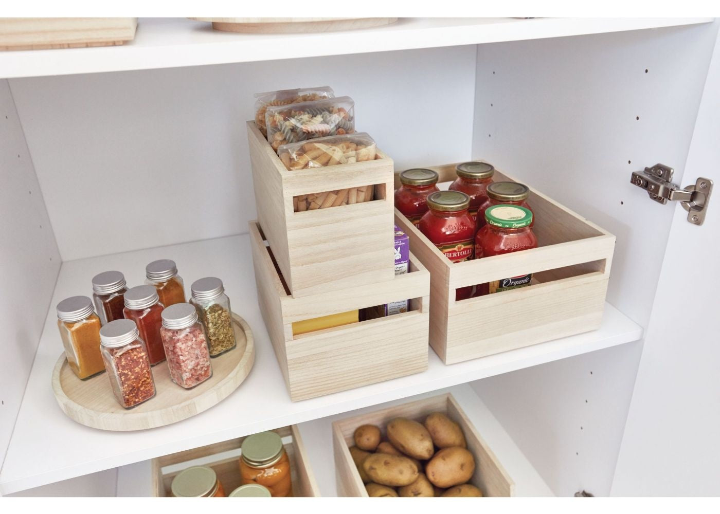 Houten bakje met verdeelschotten
