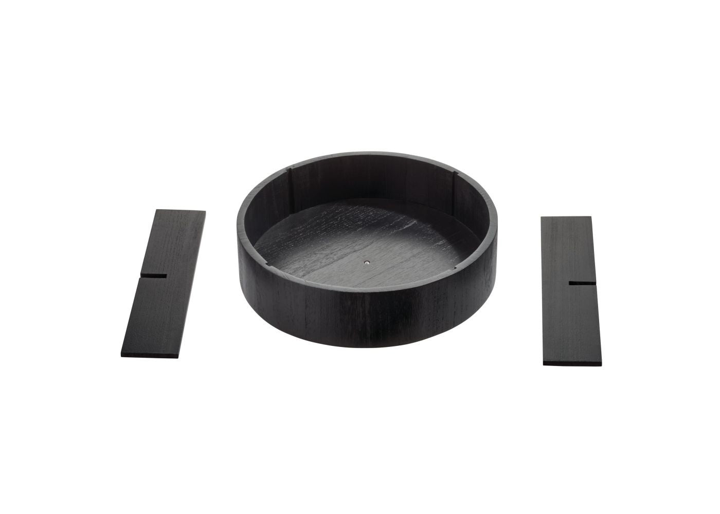 The Home Edit draaiplateau met vakken hout zwart