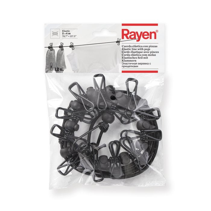Latex touw met metalen clips