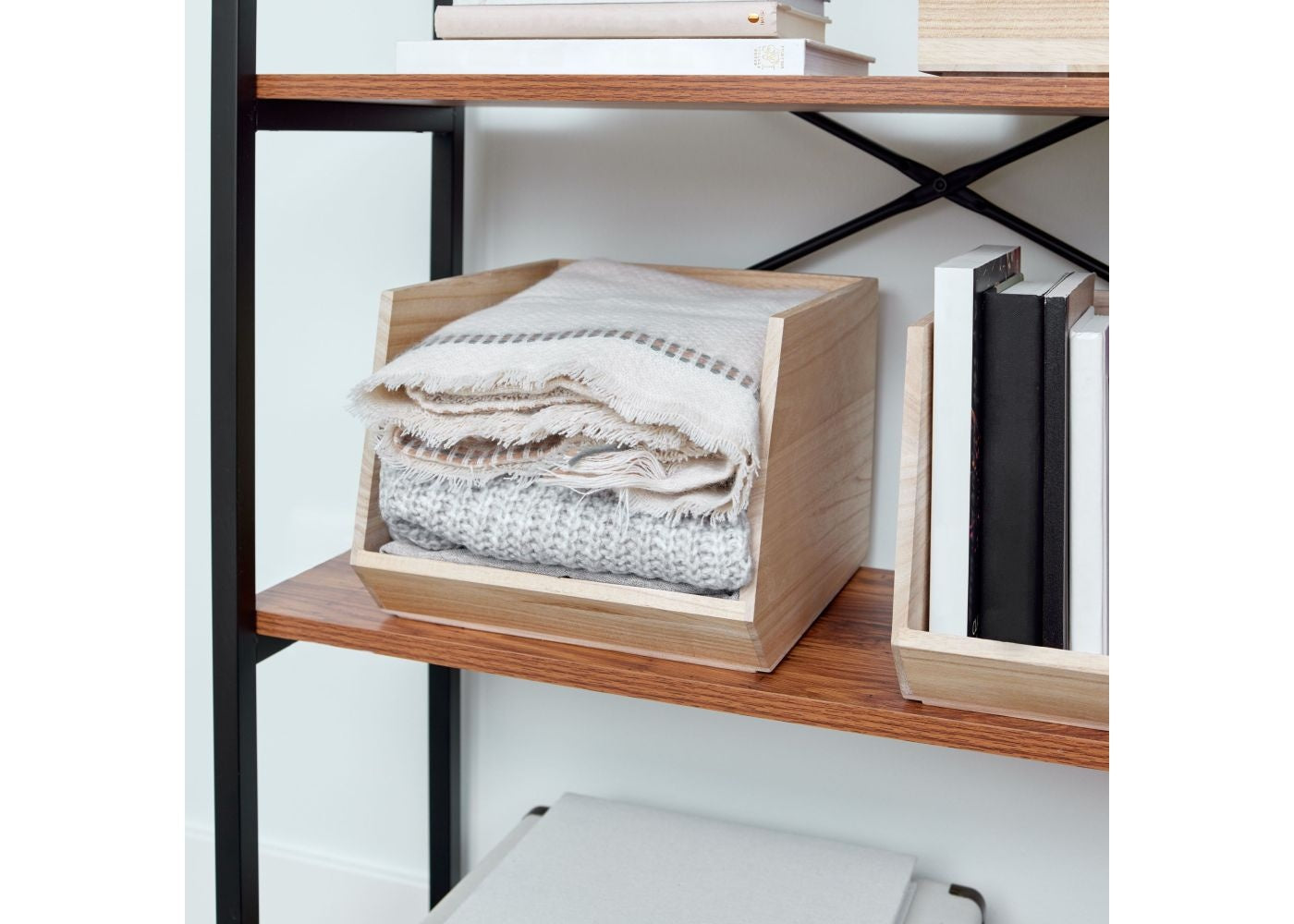 Open opbergbox hout