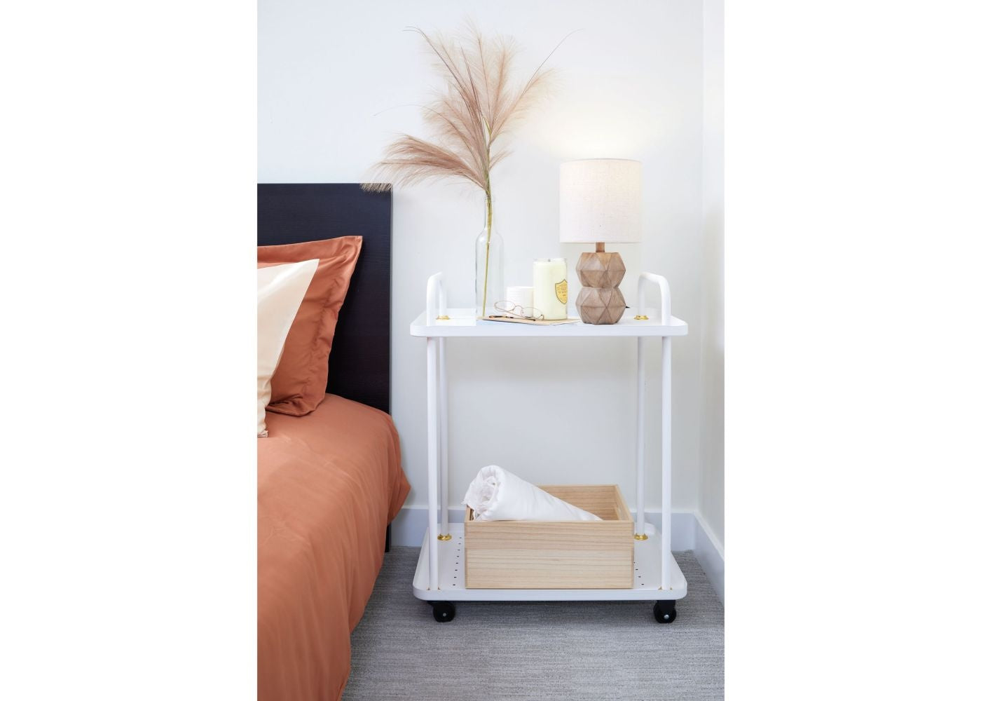 Houten opbergbak met handvat F