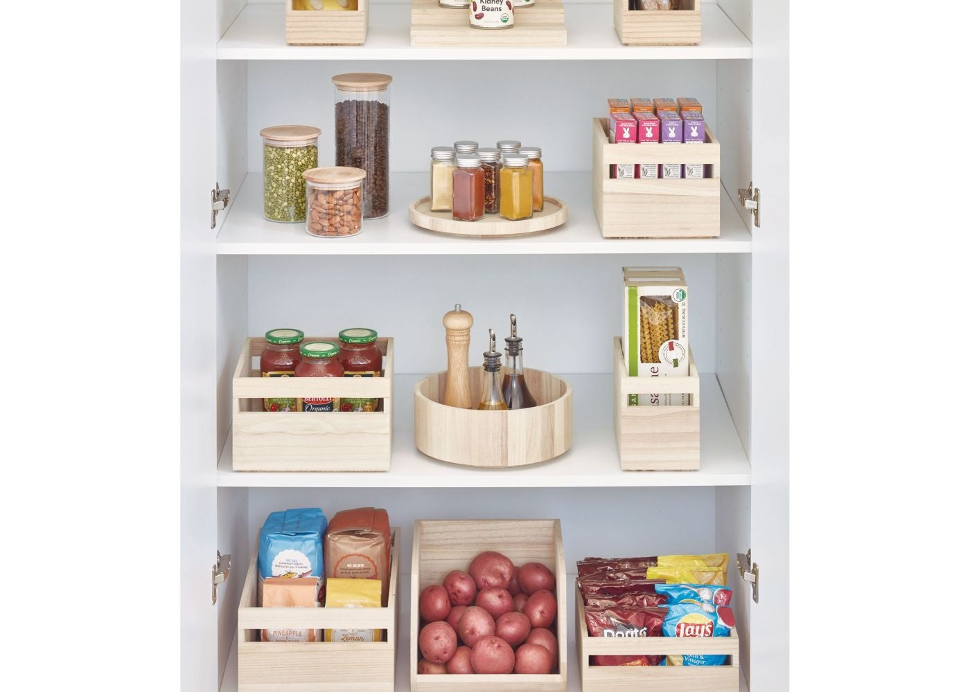 Houten opbergbak met handvat B