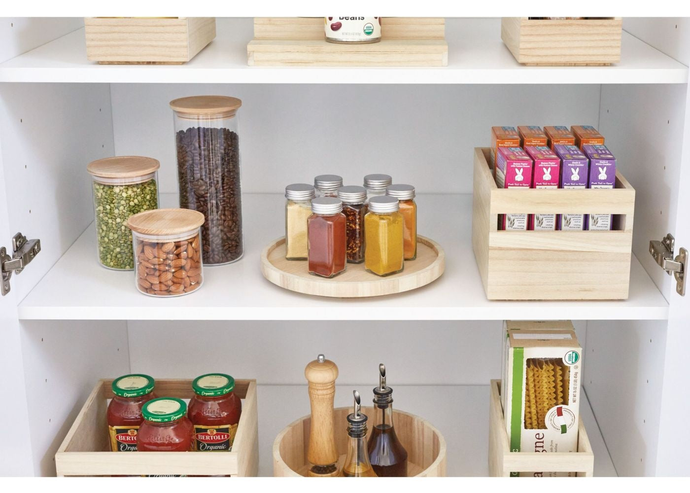 Houten opbergbak met handvat C