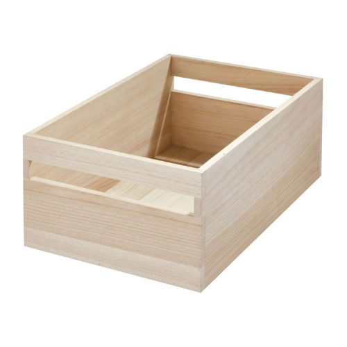 Houten opbergbak met handvat F