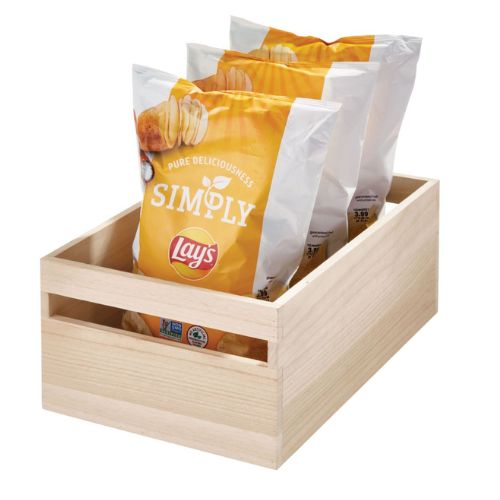 Houten opbergbak met handvat F