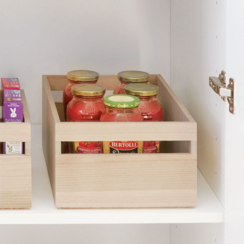 Houten opbergbak met handvat F