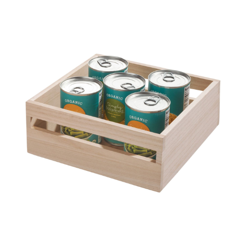 Houten opbergbak met handvat D