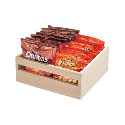 Houten opbergbak met handvat D