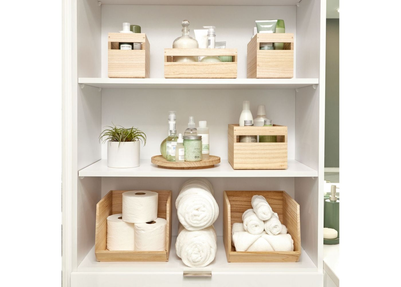 Opbergbox met handvat hout