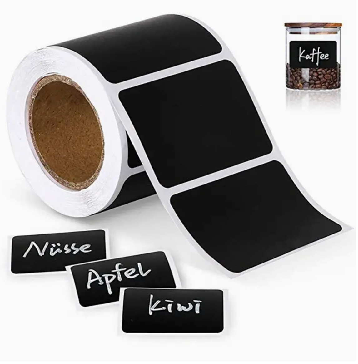 120 stuks zwarte labels + gratis witte pen