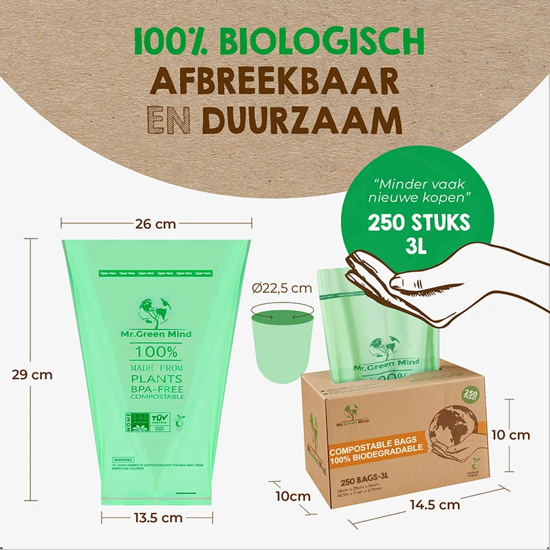 Biozakken 2/3 liter – 250 stuks