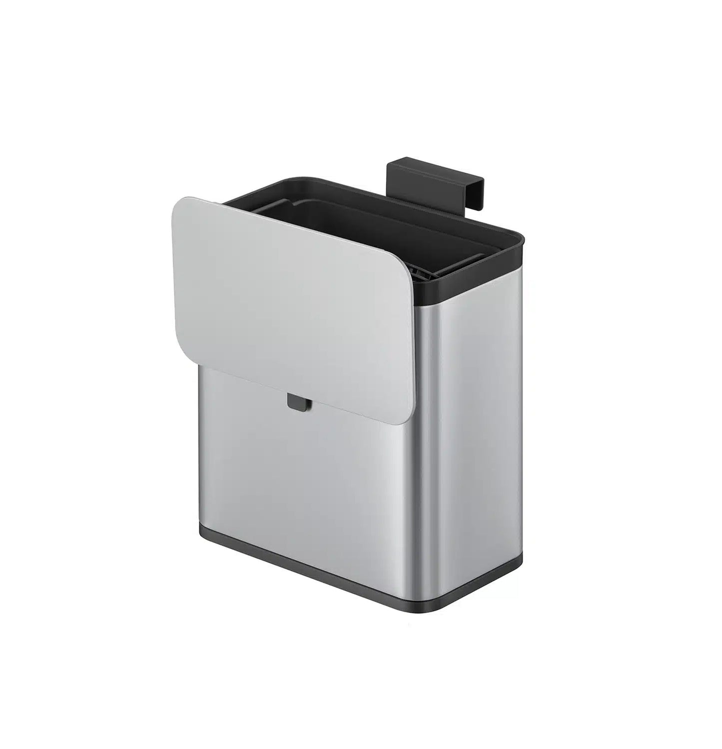 Puro S Food Waste Caddy 7 liter - mat rvs, zwart