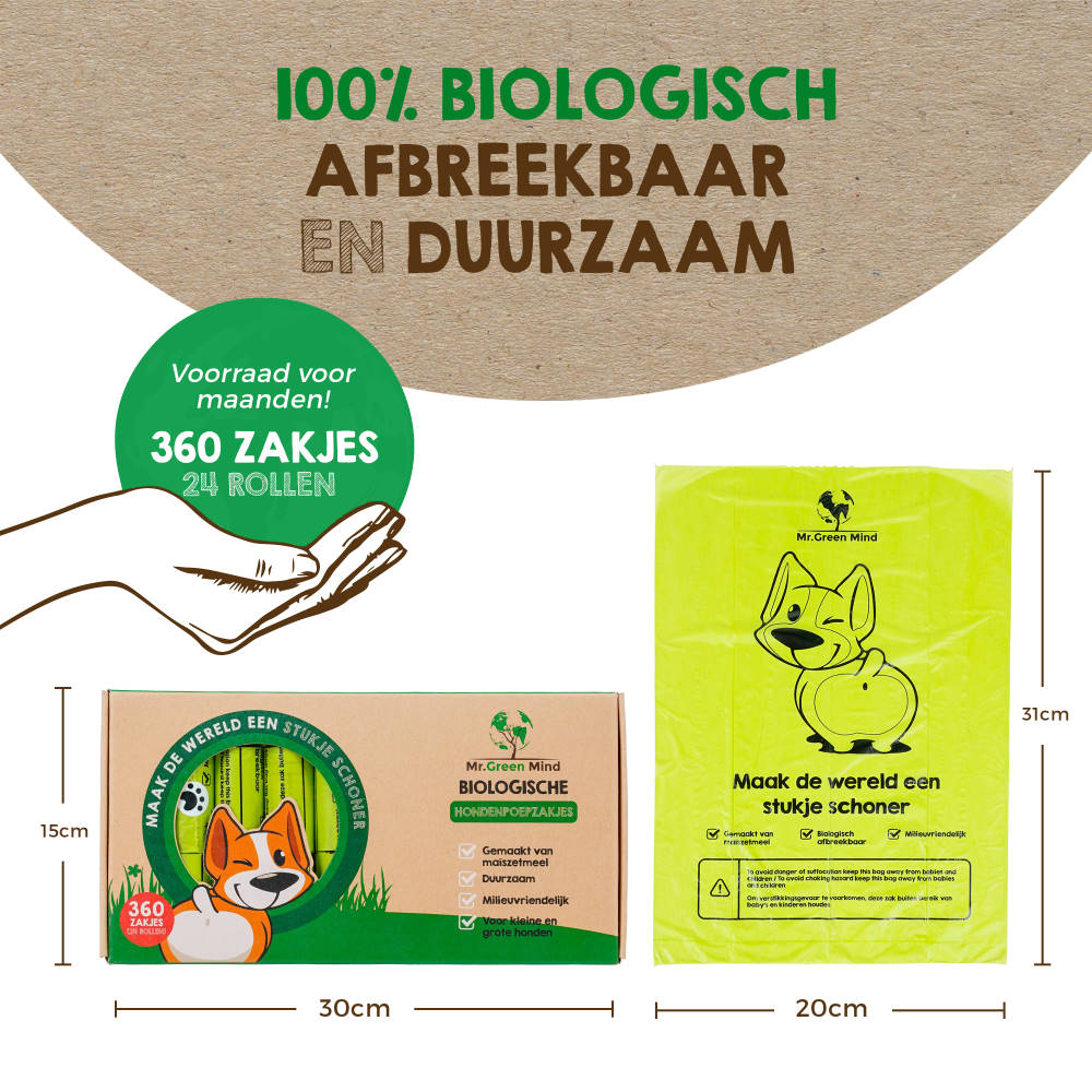 Bio hondenpoepzakjes – 360 stuks