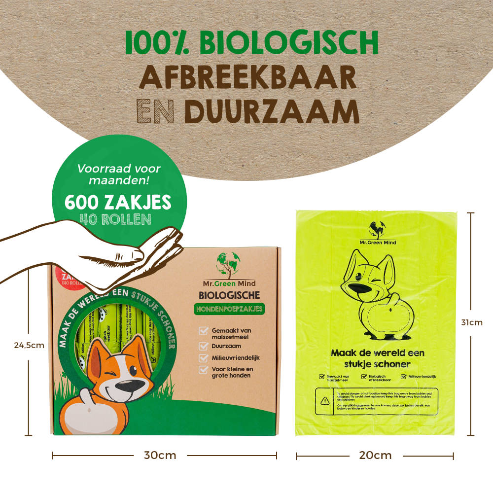 Bio hondenpoepzakjes – 600 stuks