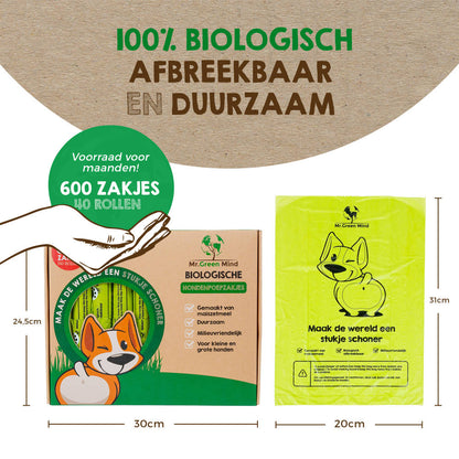 Bio hondenpoepzakjes – 600 stuks