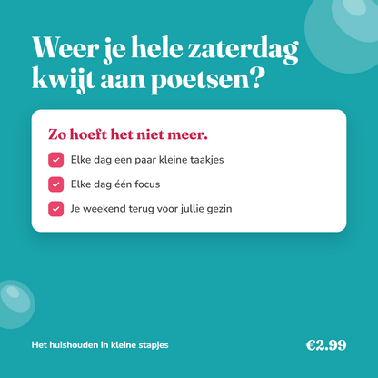 Het huishouden in kleine stapjes | Printbare checklist