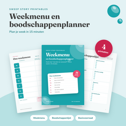 Weekmenu en boodschappenplanner | Printable
