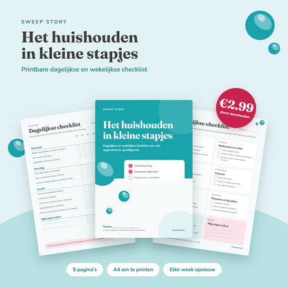 Het huishouden in kleine stapjes | Printbare checklist