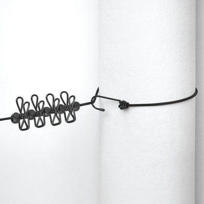 Latex touw met metalen clips