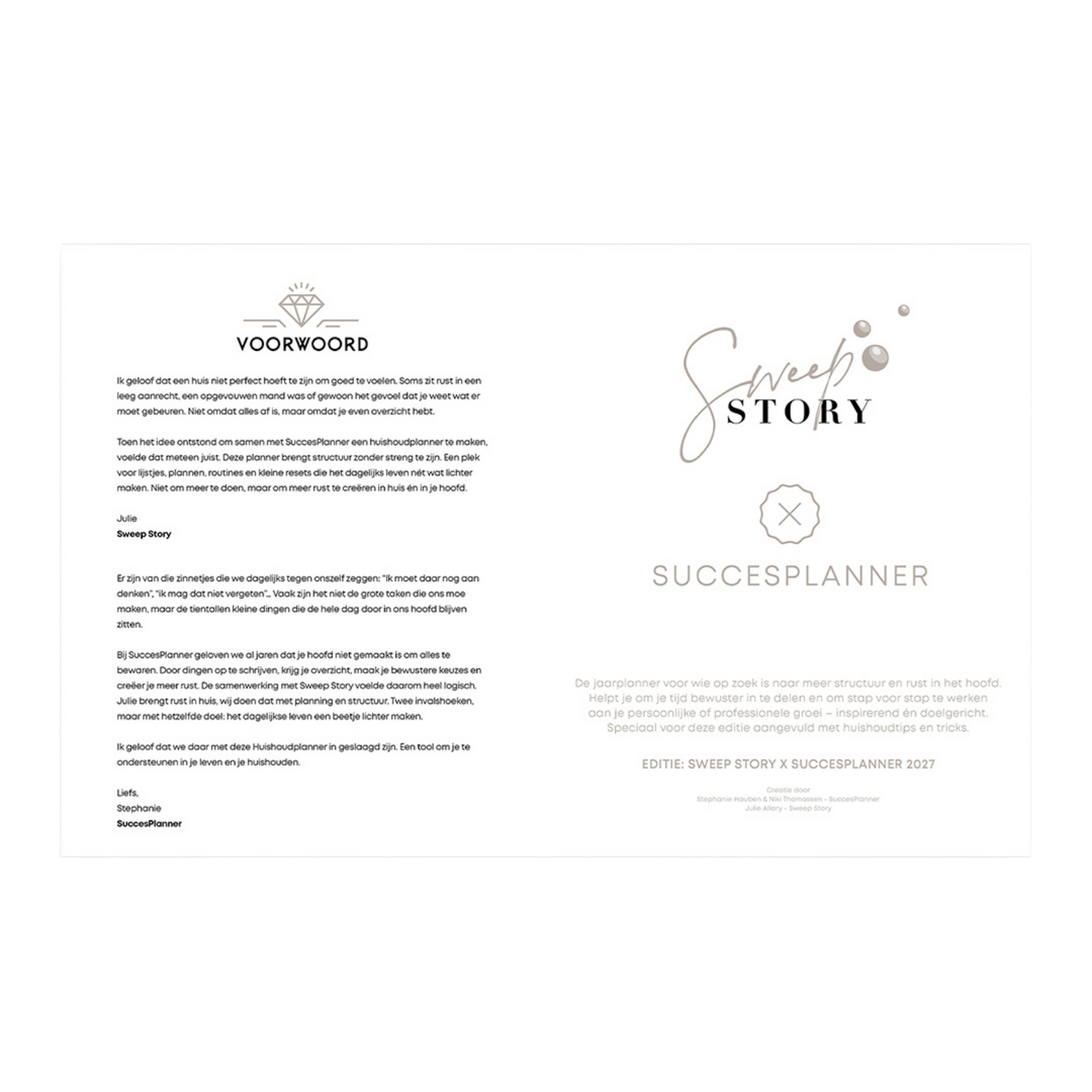 Huishoudplanner 2027 SweepStory x SuccesPlanner