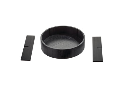 The Home Edit draaiplateau met vakken hout zwart