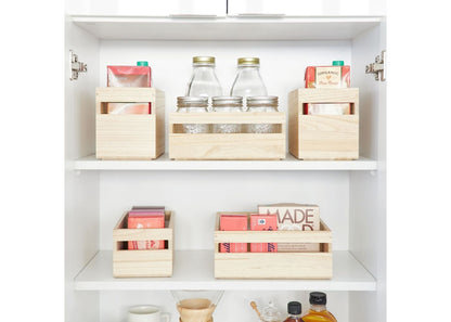 Houten opbergbak met handvat B