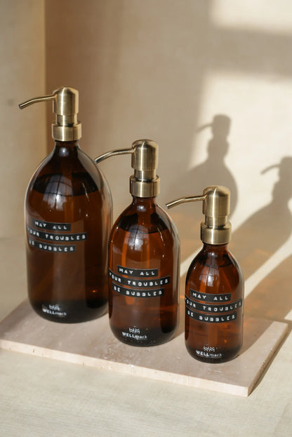 Handzeep Bamboe Bruin Glas - 250 ml