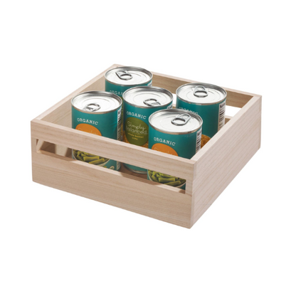 Houten opbergbak met handvat D